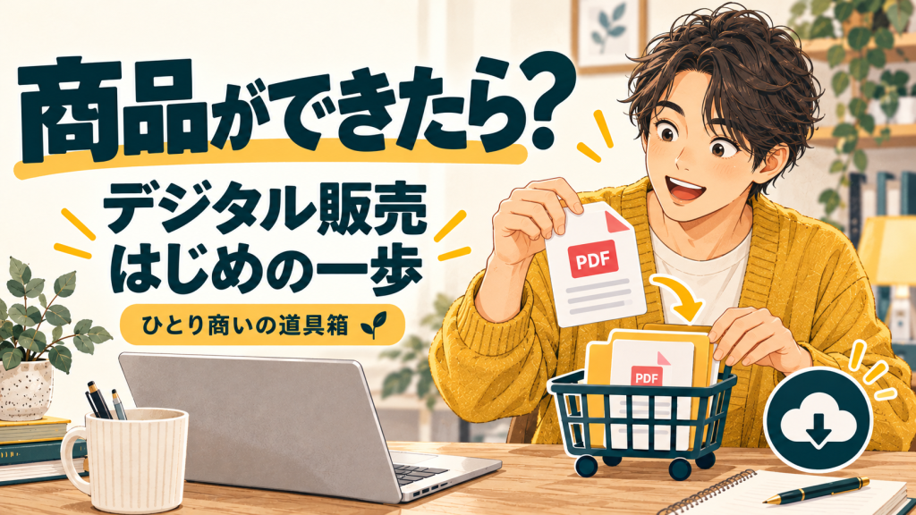 初めてのデジタル販売。商品を作ったら、次に準備することのイメージイラスト