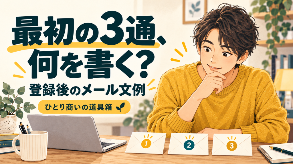登録後のメール、何を送る？最初の3通の組み立て方と文例のイメージイラスト