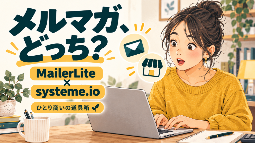 MailerLiteとsysteme.ioを比較。メルマガを始めるなら、どちらを選ぶ？のイメージイラスト