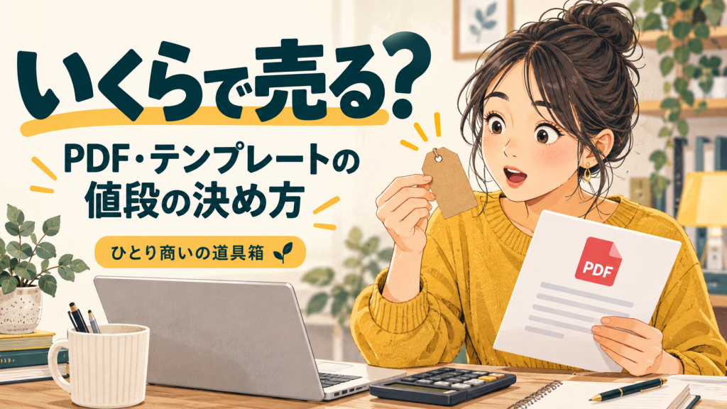 PDF・テンプレートの値段はどう決める？手数料と対応時間から考える価格設定のイメージイラスト